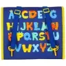 Sensorās manipulācijas dēlis montessori mugursomas futrālis zils