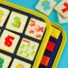 Sensorās manipulācijas dēlis montessori mugursomas futrālis zils