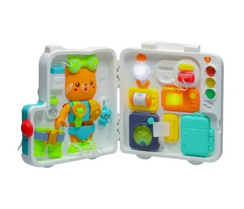 Sensorā montessori manipulatīvā tāfele montessori korpusa pogas lācītis XXL gaisma skaņa