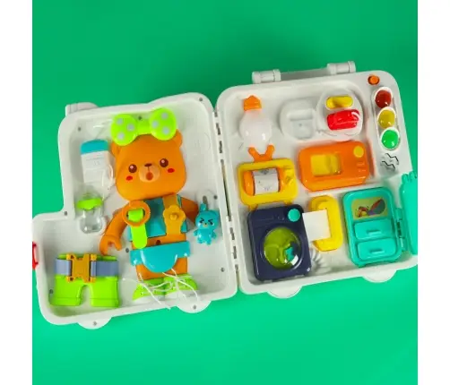 Sensorā montessori manipulatīvā tāfele montessori korpusa pogas lācītis XXL gaisma skaņa