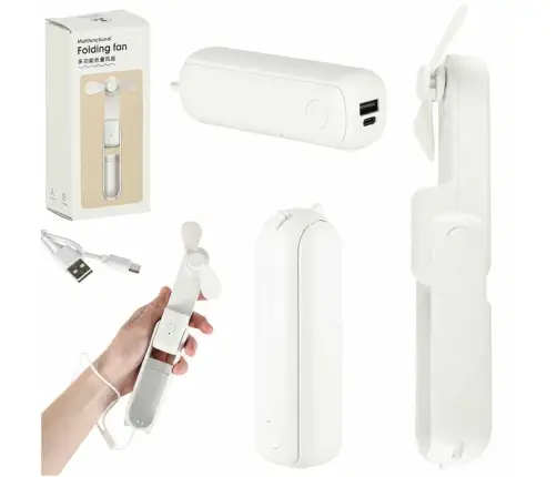 Rakstāmgalda ventilators mini rokas saliekamais ventilators portatīvais USB balts