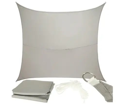 LUARO ūdensnecaurlaidīga dārza terases saulessarga bura 4x4x4m kvadrātveida pelēka