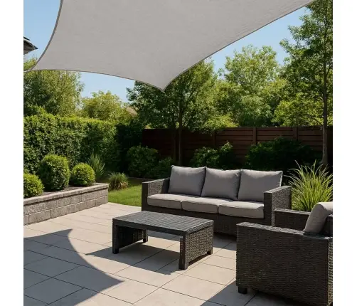 LUARO ūdensnecaurlaidīga dārza terases saulessarga bura 4x4x4m kvadrātveida pelēka