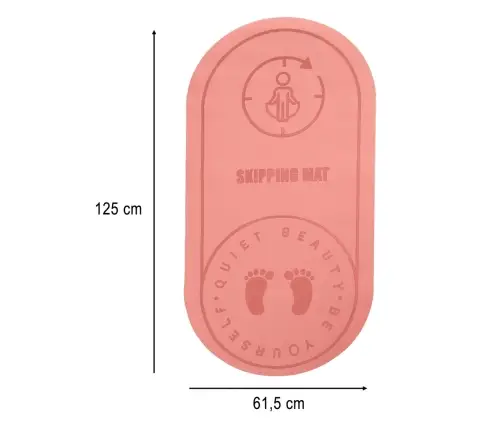 Jogas lēkšanas vingrojumu paklājiņš ar skaņas izolāciju, neslīdošs 127x63x0,6 cm rozā krāsā