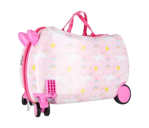 Bērnu ceļojumu koferis uz riteņiem rokas bagāžai vienradzis