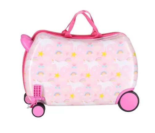 Bērnu ceļojumu koferis uz riteņiem rokas bagāžai vienradzis