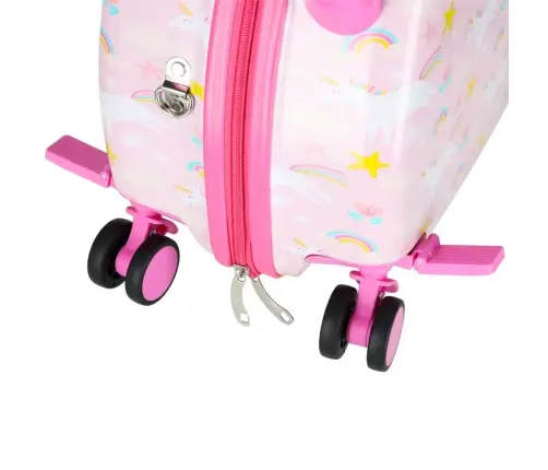 Bērnu ceļojumu koferis uz riteņiem rokas bagāžai vienradzis
