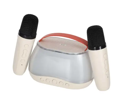 Karaoke komplekts Bluetooth skaļrunis LED RGB 2 mikrofoni USB