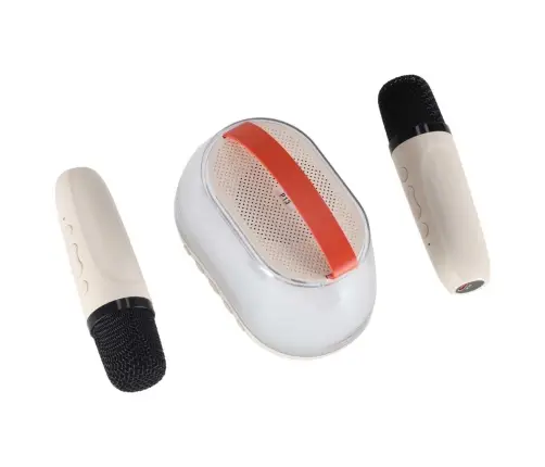Karaoke komplekts Bluetooth skaļrunis LED RGB 2 mikrofoni USB