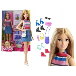 Barbie doll with 11 accessories FVJ42
