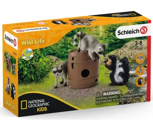 Schleich 42532 Orzechowe Psoty Szop Pracz Skunks Wild Life