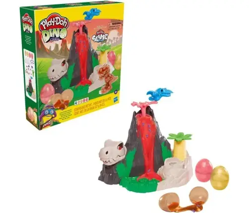 Play-Doh Slime Dino Crew Lava Bones Island Volcano Playset with HydroGlitz Eggs F1500