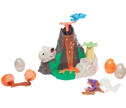 Play-Doh Slime Dino Crew Lava Bones Island Volcano Playset with HydroGlitz Eggs F1500