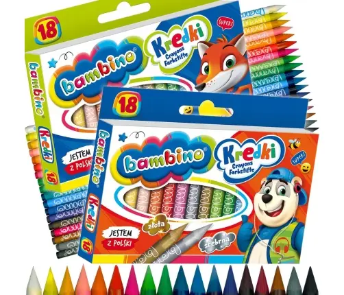 Bambino Kredki Z Glinki Kaolinowej 18 Kolorów Zestaw 0201