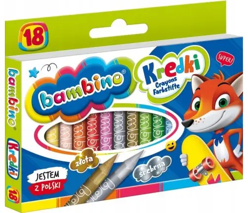 Bambino Kredki Z Glinki Kaolinowej 18 Kolorów Zestaw 0201