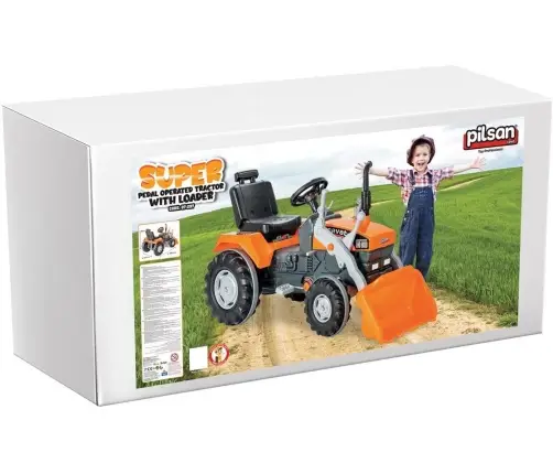 Pilsan Traktor na Pedały z Łyżką XXL pomarańczowy 07297