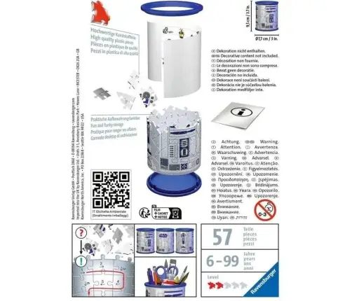 Ravensburger 3D Puzzle Star Wars R2D2 Pencil Cup 54pc 11554