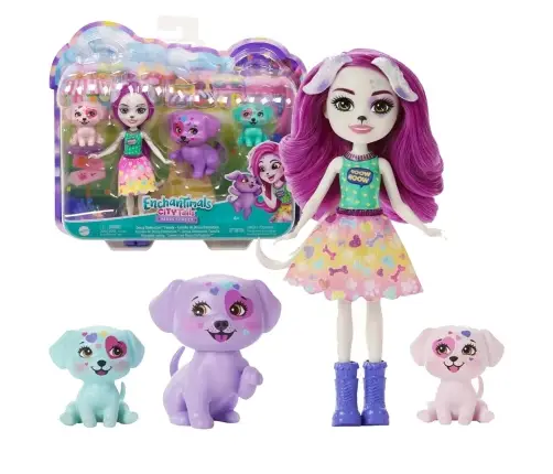 Enchantimals City Tails Main Street Dessa Dalmatian Family HKN14