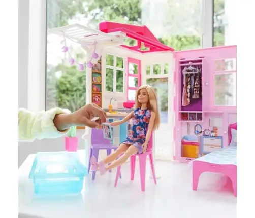 Barbie Dollhouse with accessories and doll GWY84