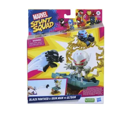 Marvel Stunt Squad Villain Knockdown Black Panther and Iron Man vs. Ultron F7834