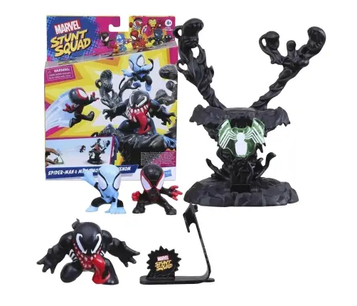 Marvel Stunt Squad Villain Knockdown Spider-Man and Miles Morales vs Venom F7833