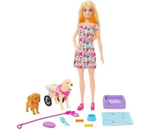 Barbie HTK37 Walk and Wheel Pet Playset