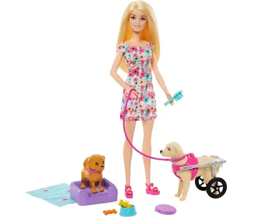 Barbie HTK37 Walk and Wheel Pet Playset