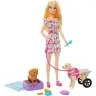 Barbie HTK37 Walk and Wheel Pet Playset