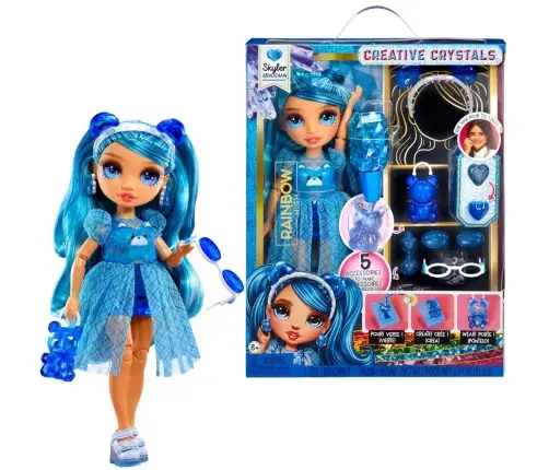 121374-EUC Rainbow High Creative Crystals Fashion Doll- Skyler