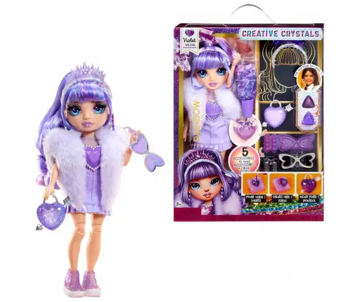 121404-EUC Rainbow High Creative Crystals Fashion Doll- Violet