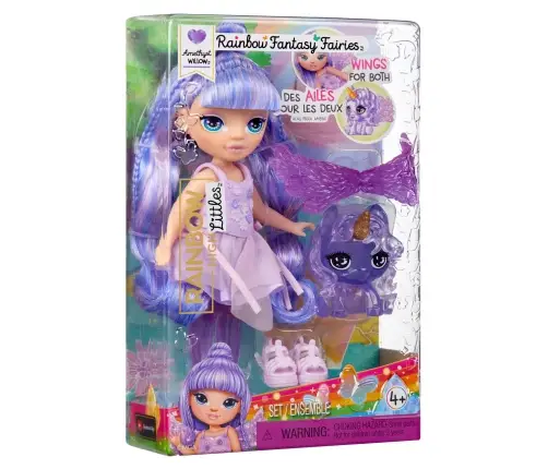 543435-EUC Rainbow High Littles Rainbow Fantasy Fairies Doll- Amethyst (purple)