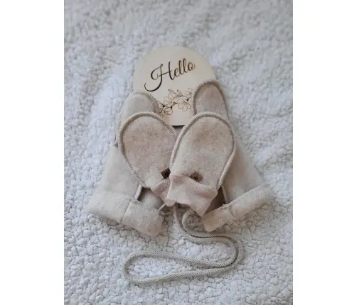 Wool mittens Sierra 0-12m beige