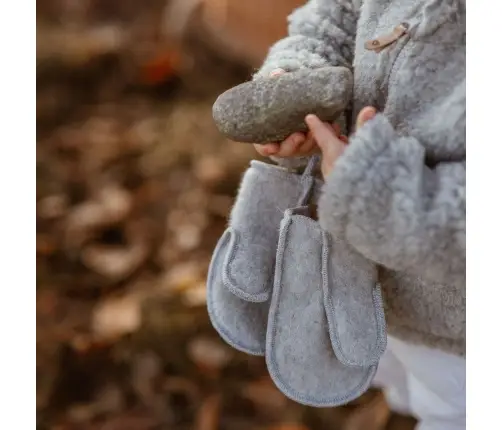 Wool mittens Sierra 1-3y grey
