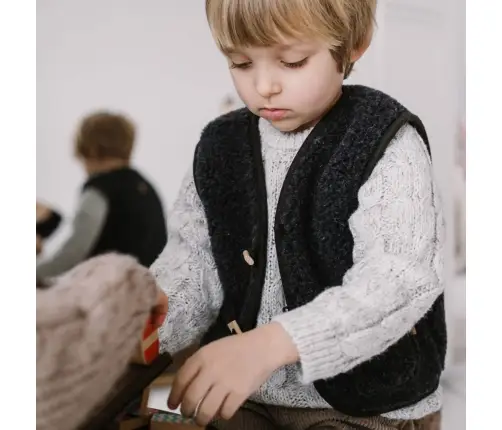 Wool baby vest Nevada 122/128 anthracite