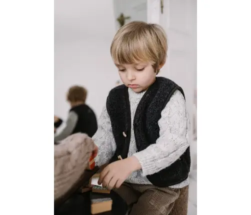 Wool baby vest Nevada 134/140 anthracite