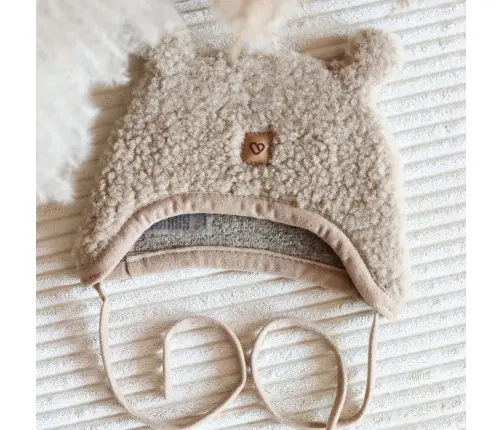 Vilnonė kepurė Violet Nevada M 6-12m beige