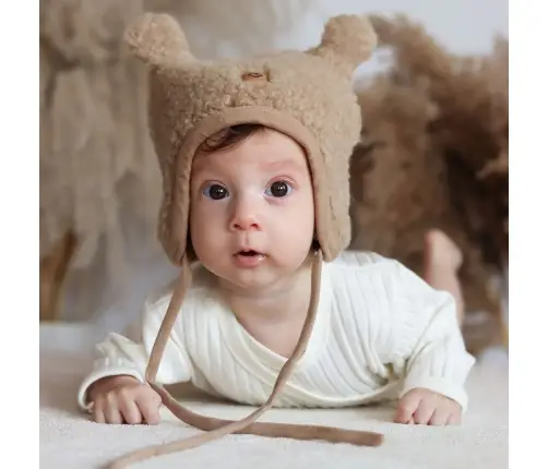 Vilnonė kepurė Violet Nevada M 6-12m beige