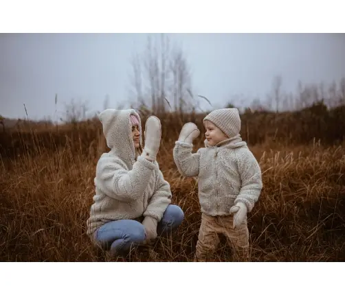 Wool mittens Sierra 1-3y brown