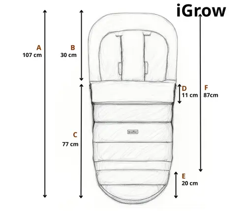 Zaffiro Stroller Footmuff Expandable iGrow Aspen anthracite