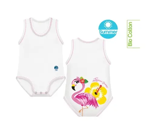 Growing body Bio Cotton Summer 0-36m flamingo