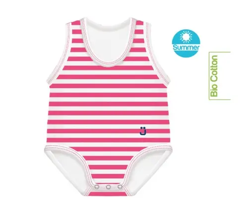 Growing body Bio Cotton Summer 0-36m pink stripes
