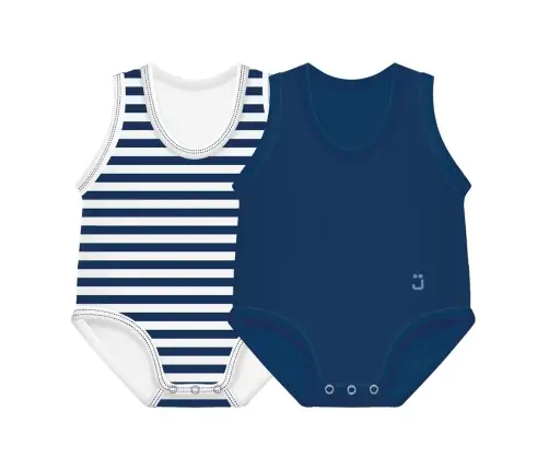 2-pack Growing body Bio Cotton Summer 0-36m Indigo