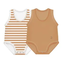 2-pack Growing body Bio Cotton Summer 0-36m caramel