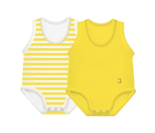 2-pack Growing body Bio Cotton Summer 0-36m yellow