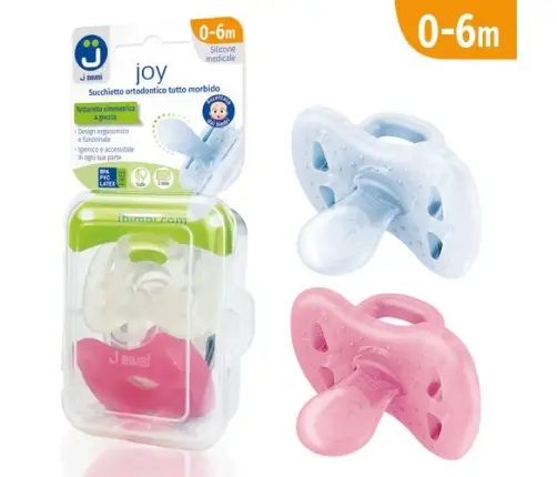 Pacifier Joy 0-6m transp.-rose