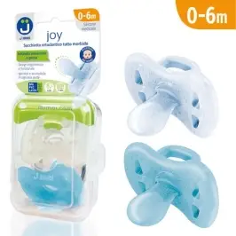 Pacifier Joy 0-6m transp.-turquoise