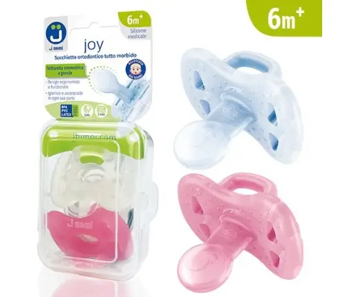 Pacifier Joy 6m+ transp.-rose