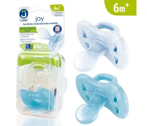 Pacifier Joy 6m+ transp.-turquoise