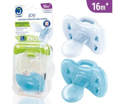 Pacifier Joy 16m+ transp.-turquoise