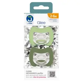 2-pack. Smart pacifiers Glee 2-6m sage-green
